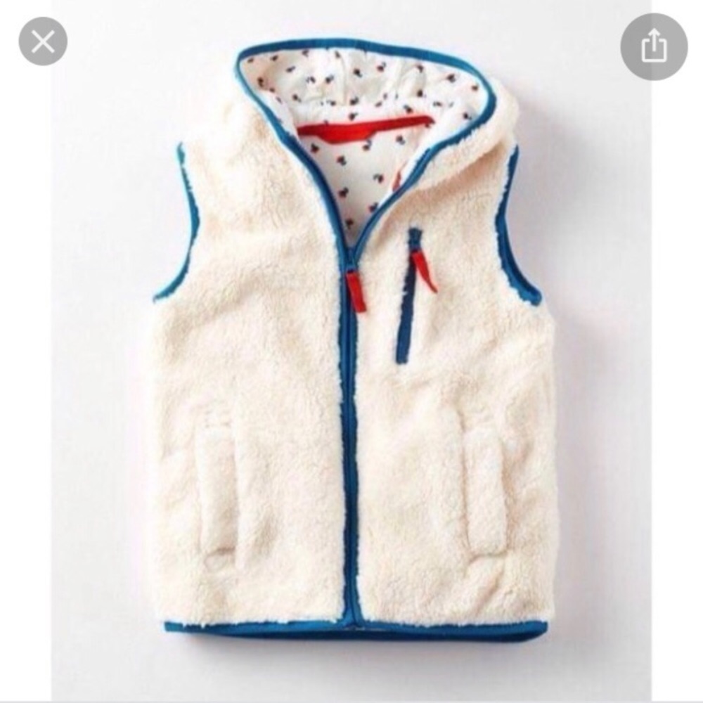 Mini Boden Fuzzy Sherpa Vest Girls size 7/8